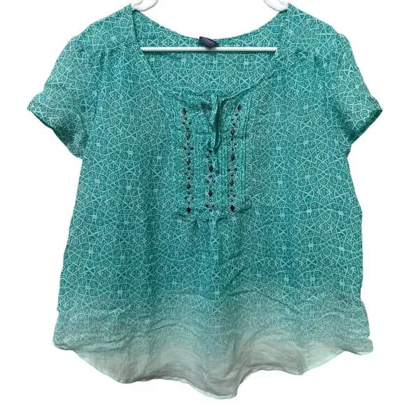 Laura Scott Women’s Top Bundle (2) Sz XL Petite Green/Purple Gauzy Lightweight - Picture 2 of 9